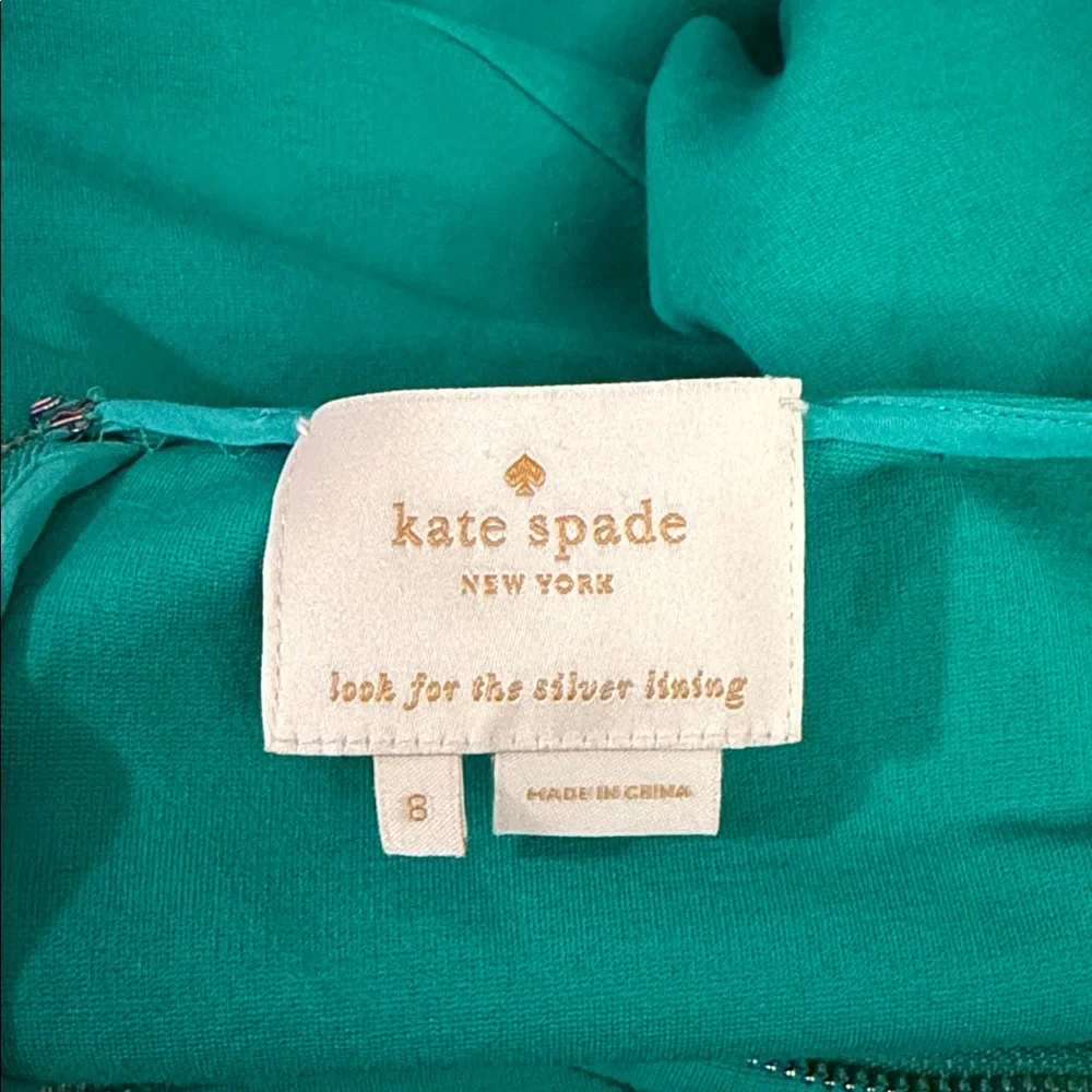 Kate Spade ladies Kelly Green Scoop neck Fit and flare dress. Size 8.